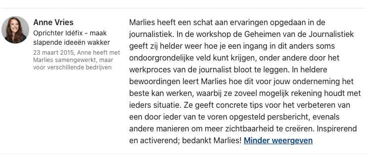 review schrijftraining 